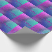Chic Lila, Fuchsia und Blue "Happy Holidays" Geschenkpapier (Ecke)