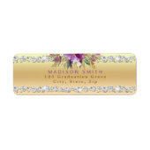 Chic Lila Glitzer Blume Diamonds Gold (Vorne)