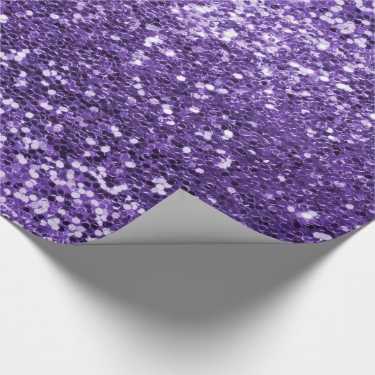 Chic Lila Glitzer Sparkle Luxus Geschenkpapier (Ecke)