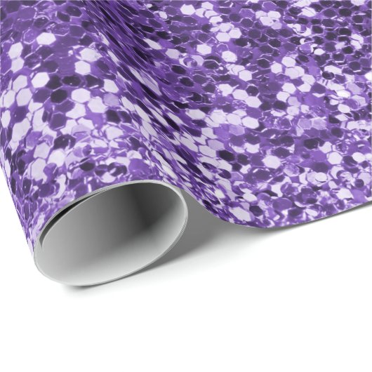 Chic Lila Glitzer Sparkle Luxus Geschenkpapier (Rolleneckpunkt)