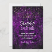 Chic lila Glitzer Weihnachtsbeleuchtung neues Jahr (Vorderseite)