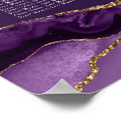 Chic Lila Gold Agate Party Sitzkarte Poster (Ecke)