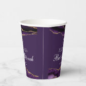 Chic Lila Gold Bat Mitzvah Party Custom Pappbecher (Rechts)