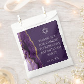 Chic Lila Gold Bat Mitzvah Personalisiertes Party Geschenktütchen (Ausgeschnitten)