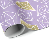 Chic Lila Gold Diamonds Geburtstag Geschenkpapier (Rolleneckpunkt)