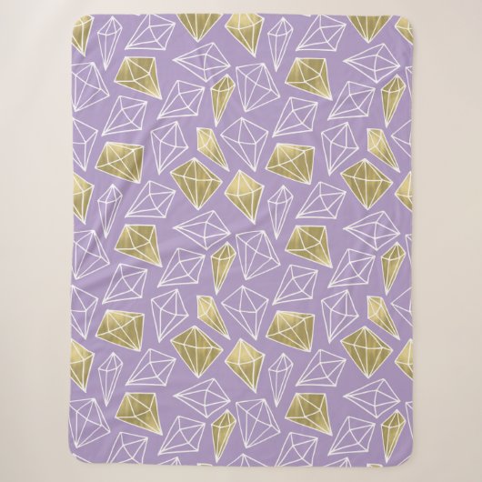 Chic Lila Gold Diamonds Sherpadecke (Vorderseite)