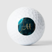 Chic Lila Gold Glitzer Agate Custom Monogram Gol Golfball (Vorderseite)