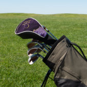 Chic Lila Gold Glitzer Agate Custom Monogram Golf Headcover (In SItu)
