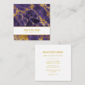 *~* Chic Lila Gold Marmor Girly Haar Makeup Quadratische Visitenkarte (Vorne/Hinten)