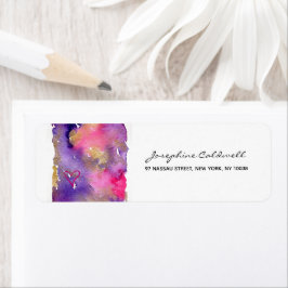 Chic Lila & Gold Wasserfarbe