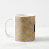 Chic Lila Gold Zickzack Monogram Kaffeetasse (Links)