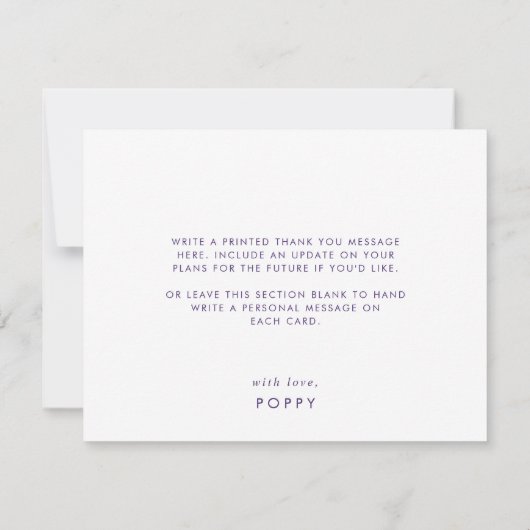 Chic Lila Grad Cap Abschluss Danke Karte (Rückseite)