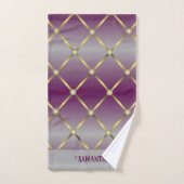 Chic Lila Grau und Gold Mesh Geometric Badhandtuch Set (Handtuch)