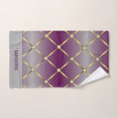 Chic Lila Grau und Gold Mesh Geometric Badhandtuch Set (Handtuch)