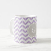 Chic-lila graues Zickzack kundenspezifisches Kaffeetasse (Vorderseite Links)