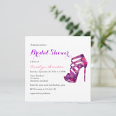 Chic Lila High Heels Brautparty Einladung (Stehend Vorderseite)
