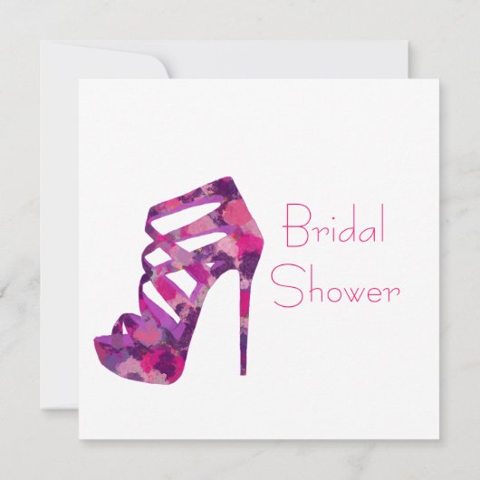 Chic Lila High Heels Brautparty Einladung (Rückseite)