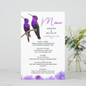 Chic Lila Hummingbirds and Petals Wedding (Stehend Vorderseite)