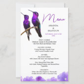 Chic Lila Hummingbirds and Petals Wedding (Vorderseite)