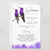 Chic Lila Hummingbirds and Petals Wedding (Vorderseite)