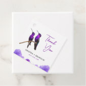 Chic Lila Hummingbirds and Petals Wedding Geschenkanhänger (Beispiel)