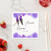 Chic Lila Hummingbirds and Petals Wedding Serviette (Beispiel)