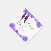 Chic Lila Hummingbirds and Petals Wedding Serviette (Ecke)