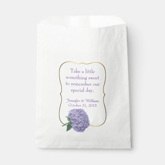 Chic Lila Hydrangea Custom Wedding Favor Bag Geschenktütchen (Vorderseite)