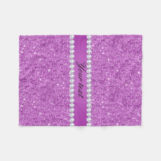 Chic-lila Imitat-Sequins und Diamanten Fleecedecke (Vorderseite (Horizontal))