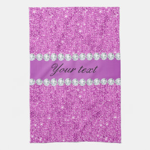 Chic-lila Imitat-Sequins und Diamanten Handtuch