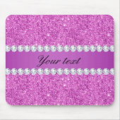 Chic-lila Imitat-Sequins und Diamanten Mousepad (Vorne)