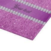 Chic-lila Imitat-Sequins und Diamanten Schneidebrett (Ecke)