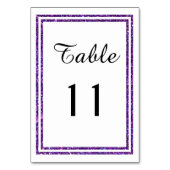Chic Lila Imitate Glittered Trim - Table Card Tischnummer (Rückseite)