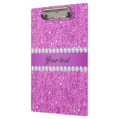 Chic Lila Imitate Sequins und Diamonds Klemmbrett (Links)