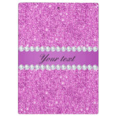 Chic Lila Imitate Sequins und Diamonds Klemmbrett (Rückseite)