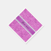 Chic Lila Imitate Sequins und Diamonds Serviette (Ecke)