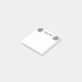 Chic Lila Imitats Gold Floral Name Post-it Klebezettel (angewinkelt)