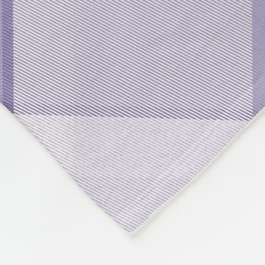 Chic Lila Kariert mit moderner Diagonal-Monogramm Fleecedecke (Ecke)