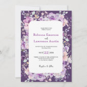 Chic lila Lavendel Blumen Einladung (Vorderseite)