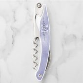 Chic Lila Lavendel Foil Elegantes Monogramm Kellnermesser (Vorderseite)