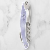 Chic Lila Lavendel Foil Elegantes Monogramm Kellnermesser (Rückseite)