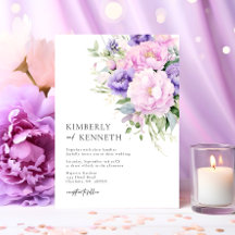 Chic Lila Lavender Pink Violet Floral Wedding