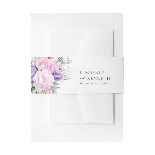 Chic Lila Lavender Pink Violet Floral Wedding Einladungsbanderole (Vorderseite Beispiel)