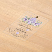 Chic Lila Lilac Floral Girl Dress Quinceañera XV Acryleinladungen (Ablage )