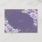 Chic Lila Lilac Lavender Floral Wedding Details Begleitkarte (Rückseite)