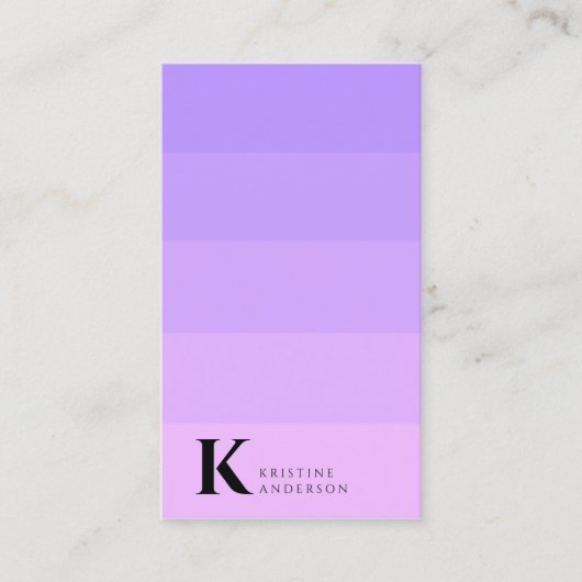 Chic Lila Lilac Ombre Classic Monogram QR Code Visitenkarte (Vorderseite)