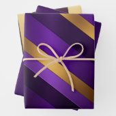 Chic Lila, Lilac und Gold gestreift Geschenkpapier Set (Beispiel)