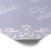 Chic Lila Lilac Wedding Signature Drinks Poster (Ecke)