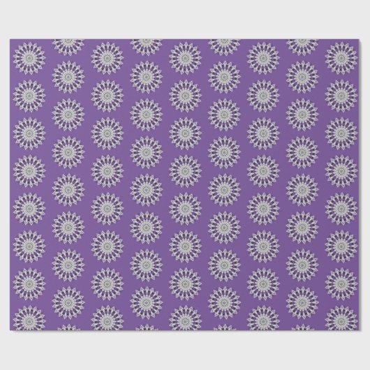 Chic Lila Mandala Blume Design Pattern Geschenkpapier (Flach)