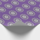 Chic Lila Mandala Blume Design Pattern Geschenkpapier (Ecke)